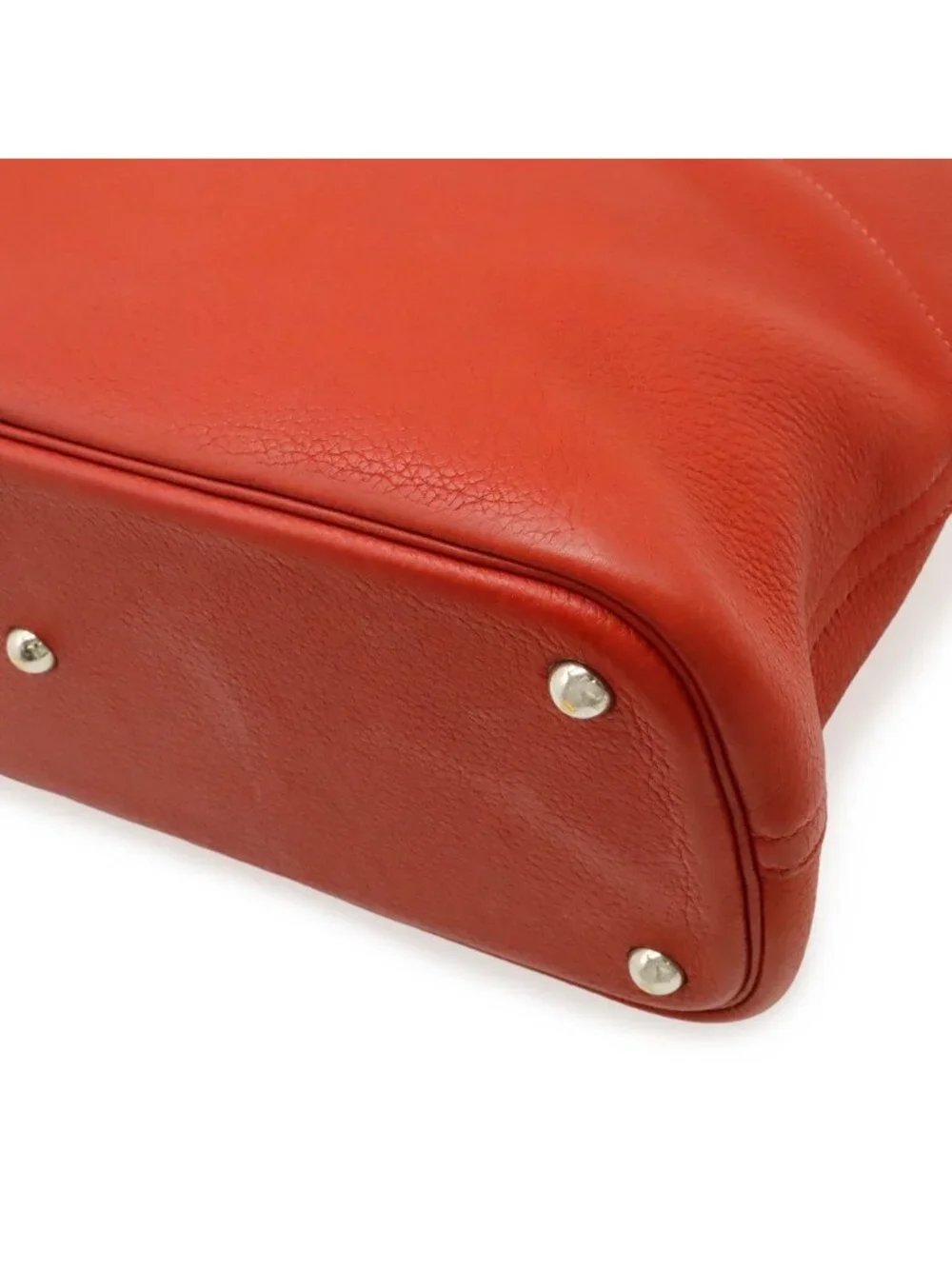 Hermes Bolide 35 Tote Taurillon Clemence Leather Red Silver